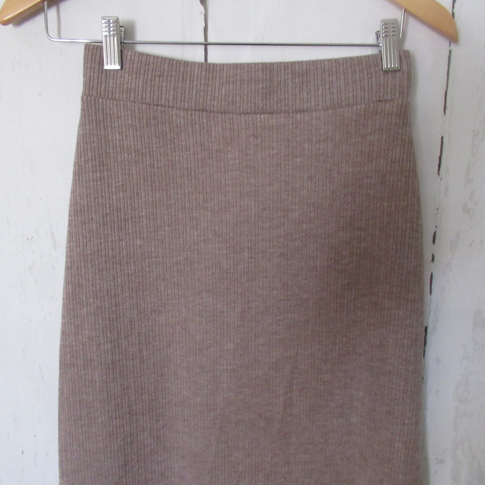 Halara Skirt S Brown Ribbed Maxi Pull on - Picture 3 of 5